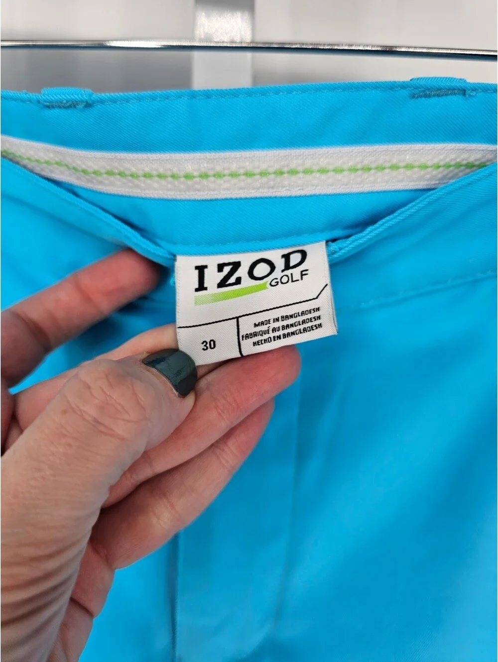 Izod Golf Mens Sz 30 Flat Front Athletic Golf Shorts Bright Blue